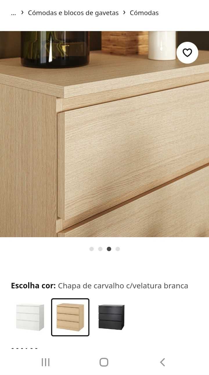 Comoda c/3 gavetas IKEA