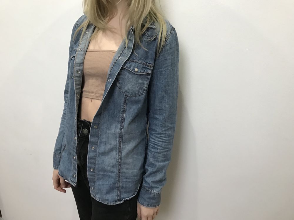 Dżinsowa koszula denim na napy H&M S 36