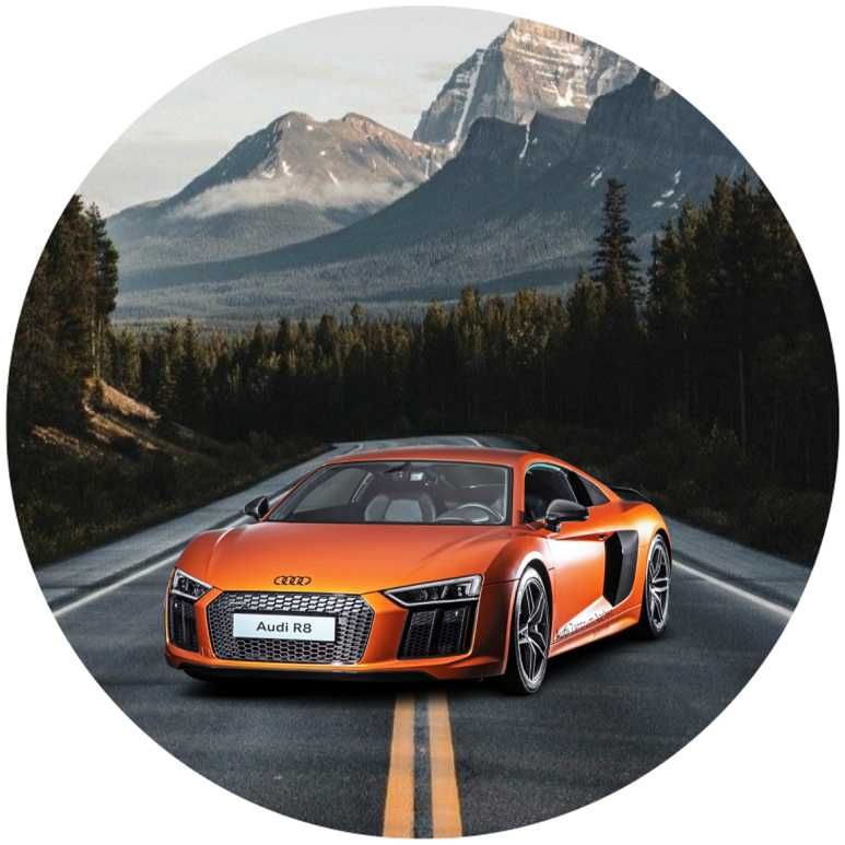 Opłatek na tort urodziny Kobieta Balony Audi Auto Samochód Logo wzory