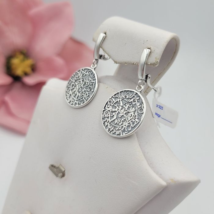 Srebrne kolczyki pr.925 historia ziemi duże