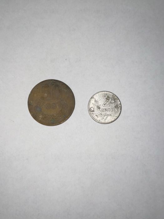 Monety 1949r 50 gr i 2 grosze