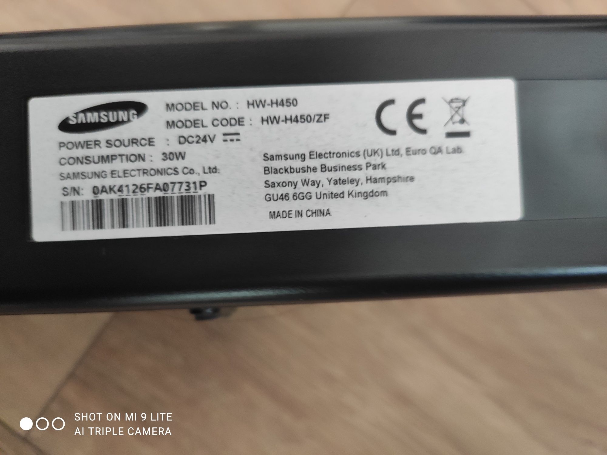 Barra de som Samsung modelo HW-B450/ZF