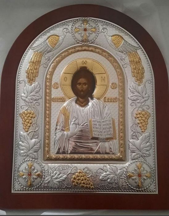 Икона Христа-Спасителя, серебро, позолота