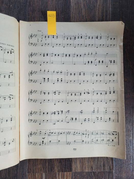 2633. Kalejdoskop muzyczny fortepian  S.Baynes Przeznaczenie NUTY