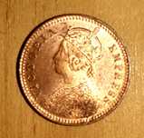 Moeda Índia Britânica de 1/12 Anna 1897 - com 128 anos!