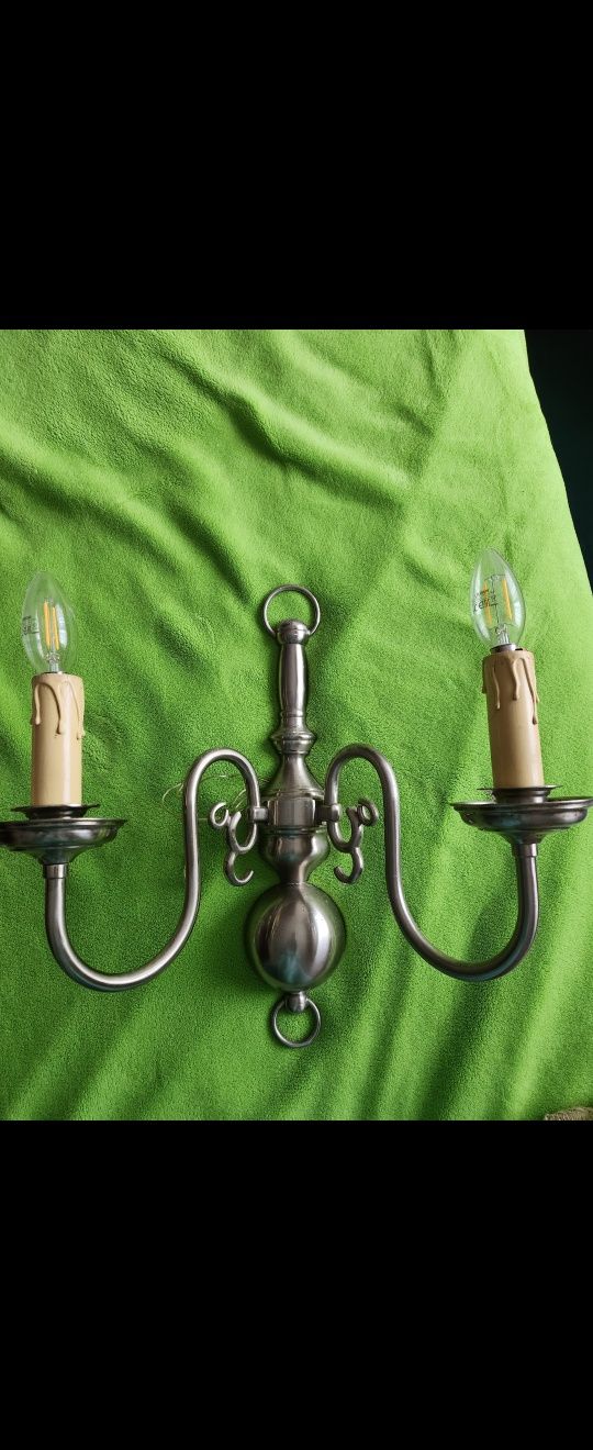 Candeeiro estanho lustre de parede vintage