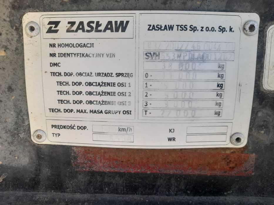 Sprzedam naczepa Zasław 2005r