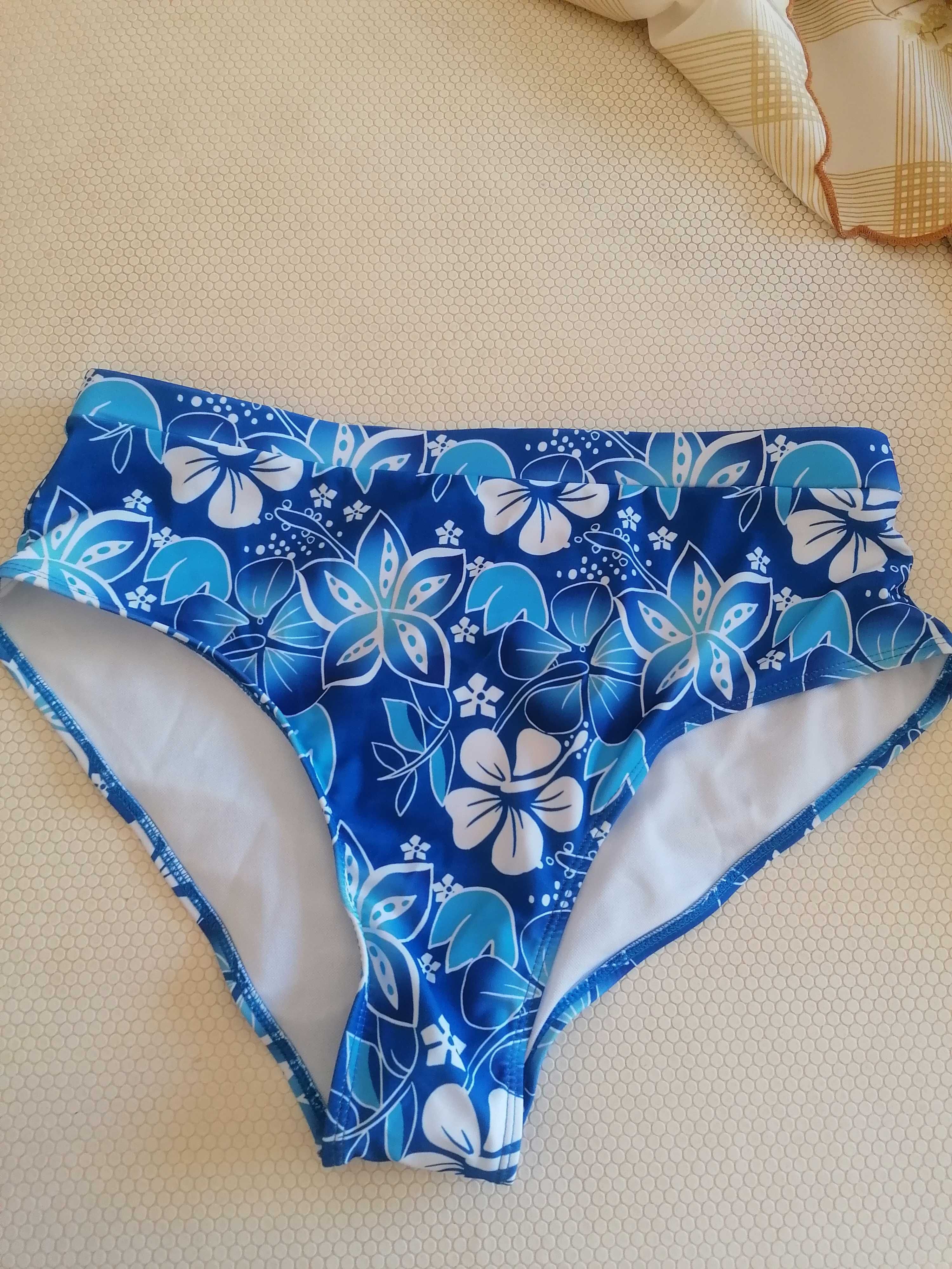Cueca Bikini Azul Florido