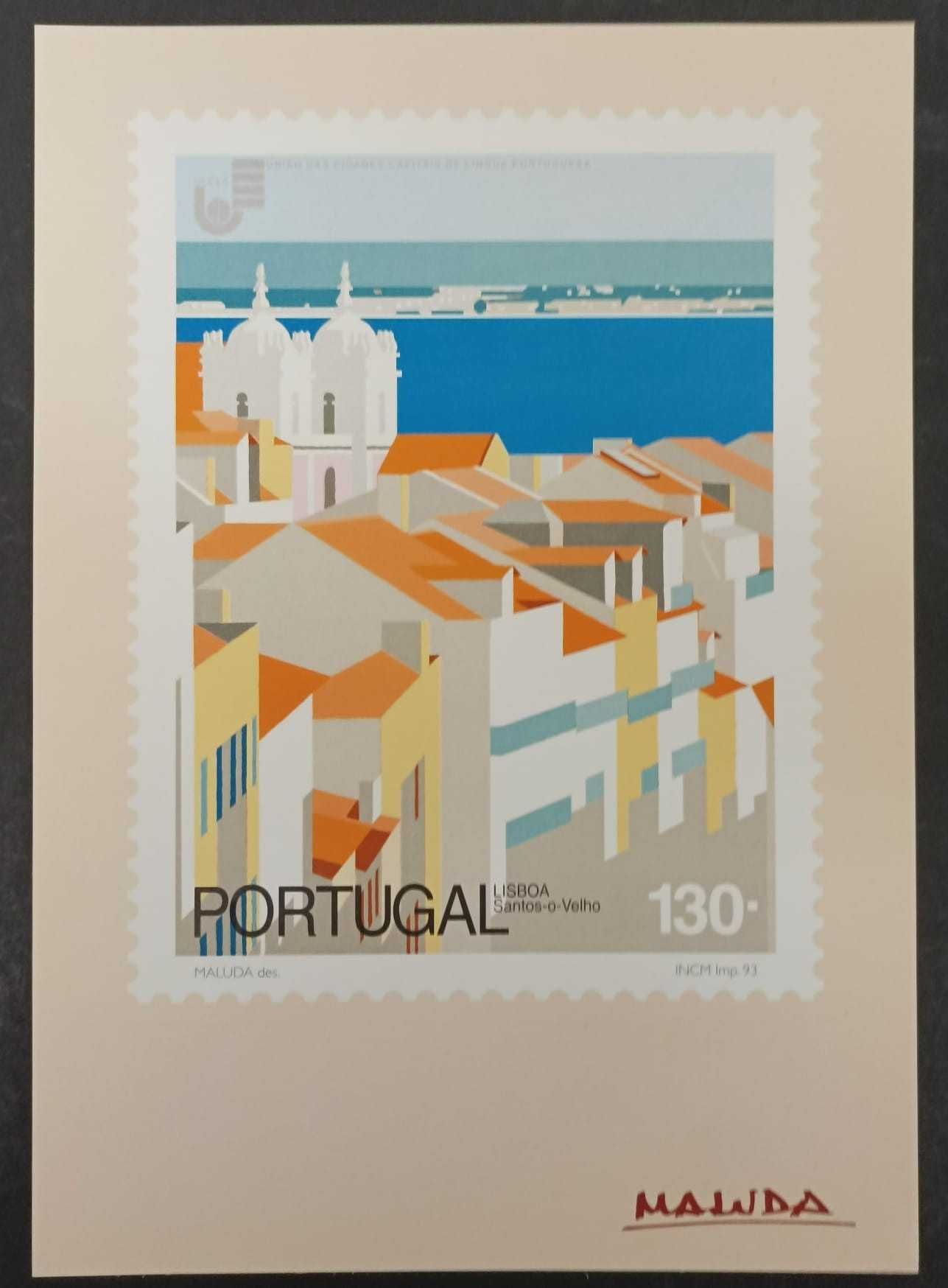 Litografias coleção selos desenhados Maluda (oferta do envio)