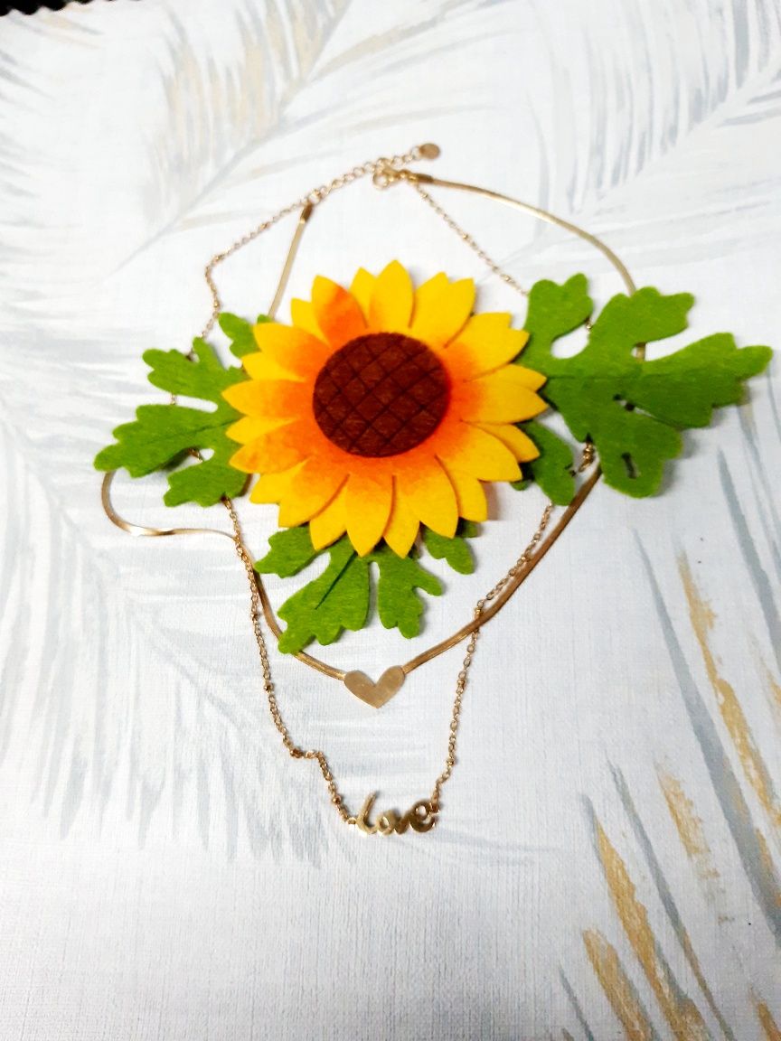 Colar duplo aço inoxidável com love e coração