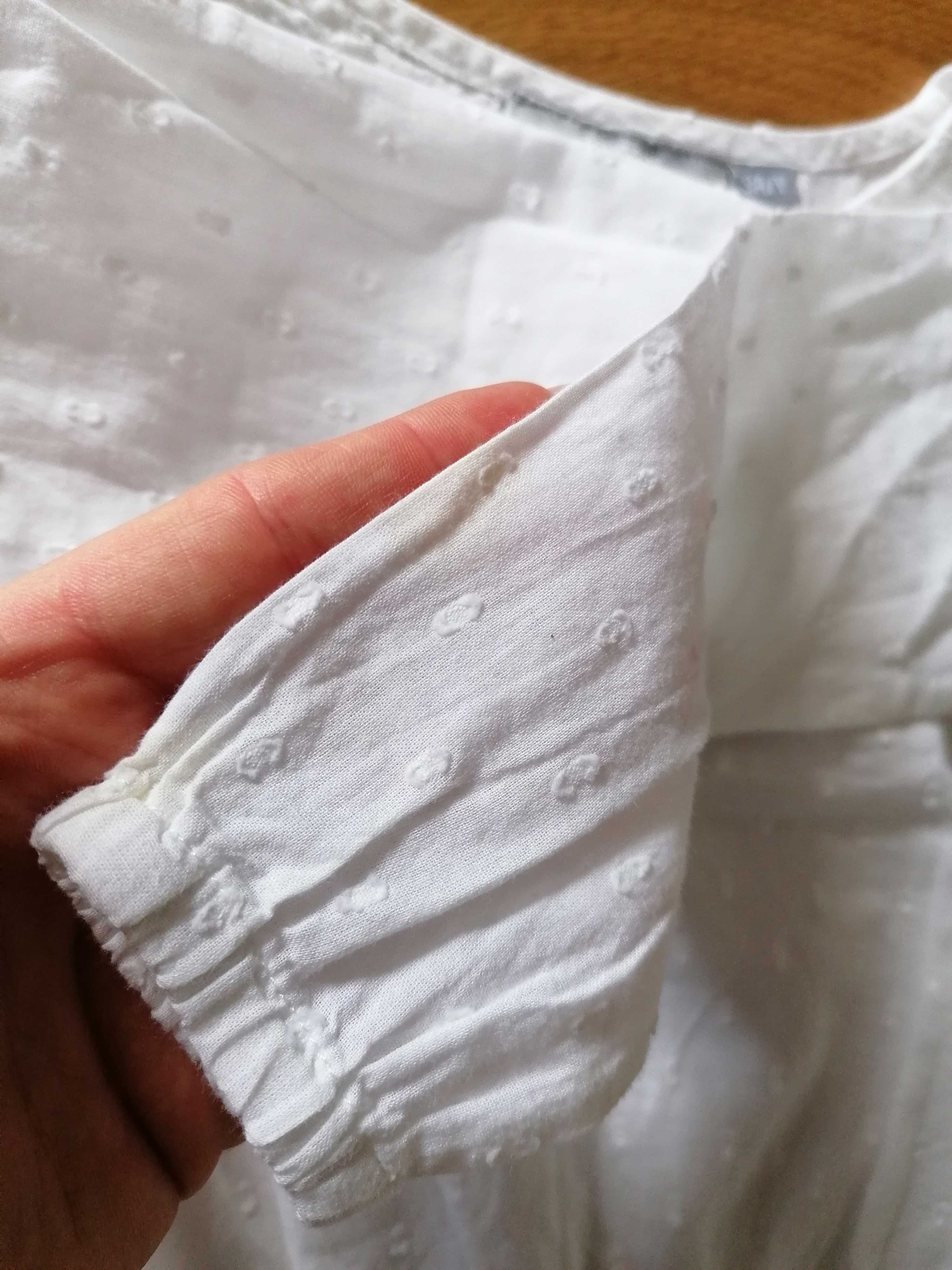 3 Suisses biała koszula bluzka długi rękaw 98 cm 2-3 lata