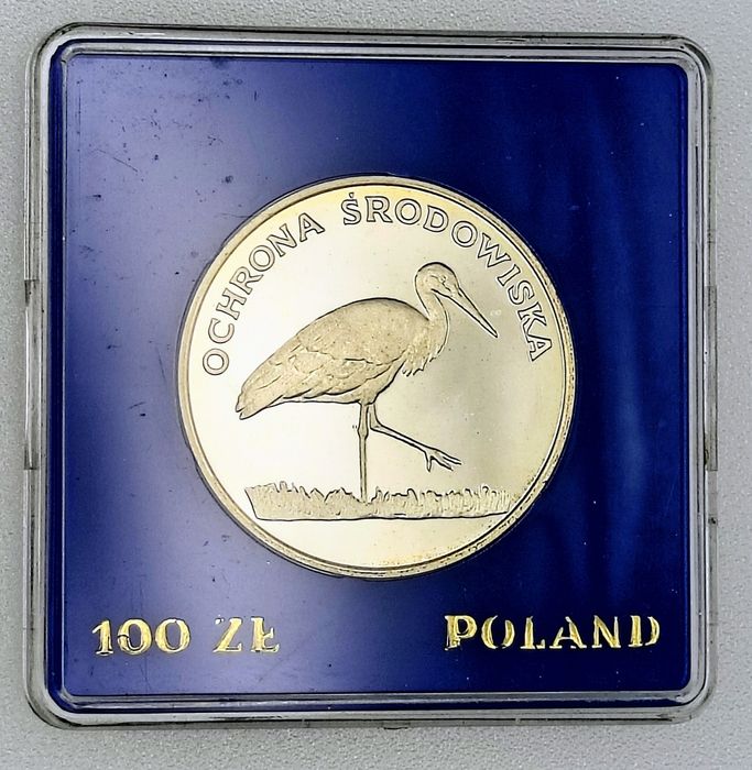 100 złotych 1982 rok ochrona środowiska Bocian