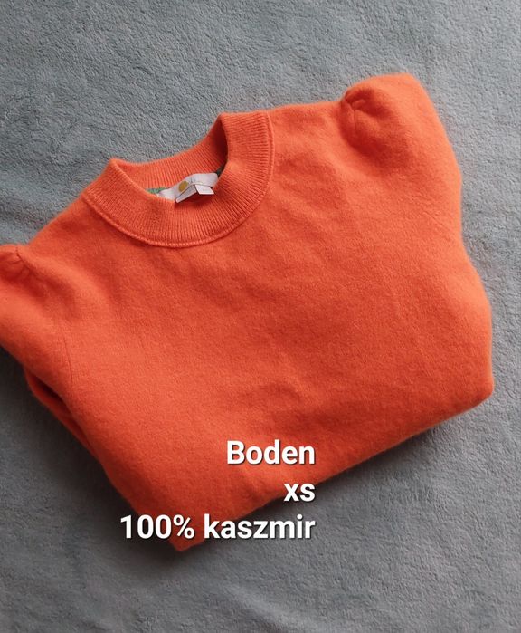 Sweter  pomarańcz Boden r.xs, 100% kaszmir,