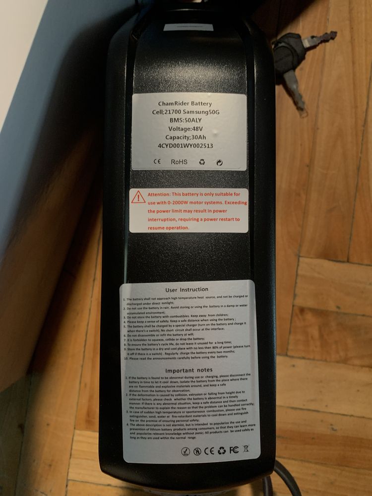 OKAZJA Bateria bidonowa 48v 30ah + ładowarka 4a