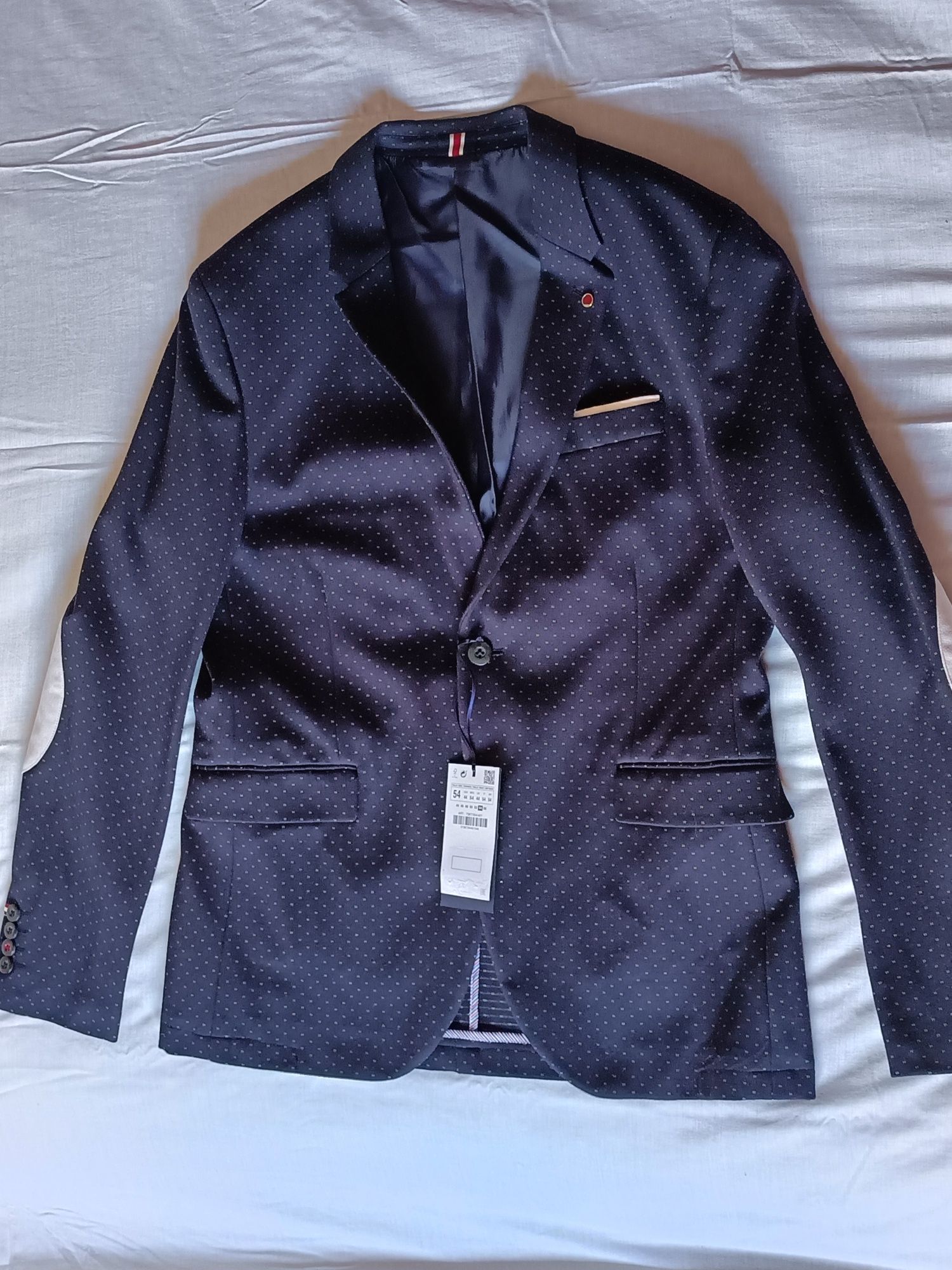 Blazer azul escuro com pintas ZARA