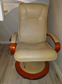 Elektryczny fotel skórzany + podnóżek