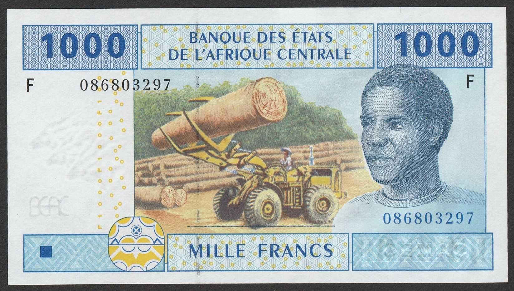 Afryka Centralna 1000 franków CFA 2002 - stan bankowy UNC