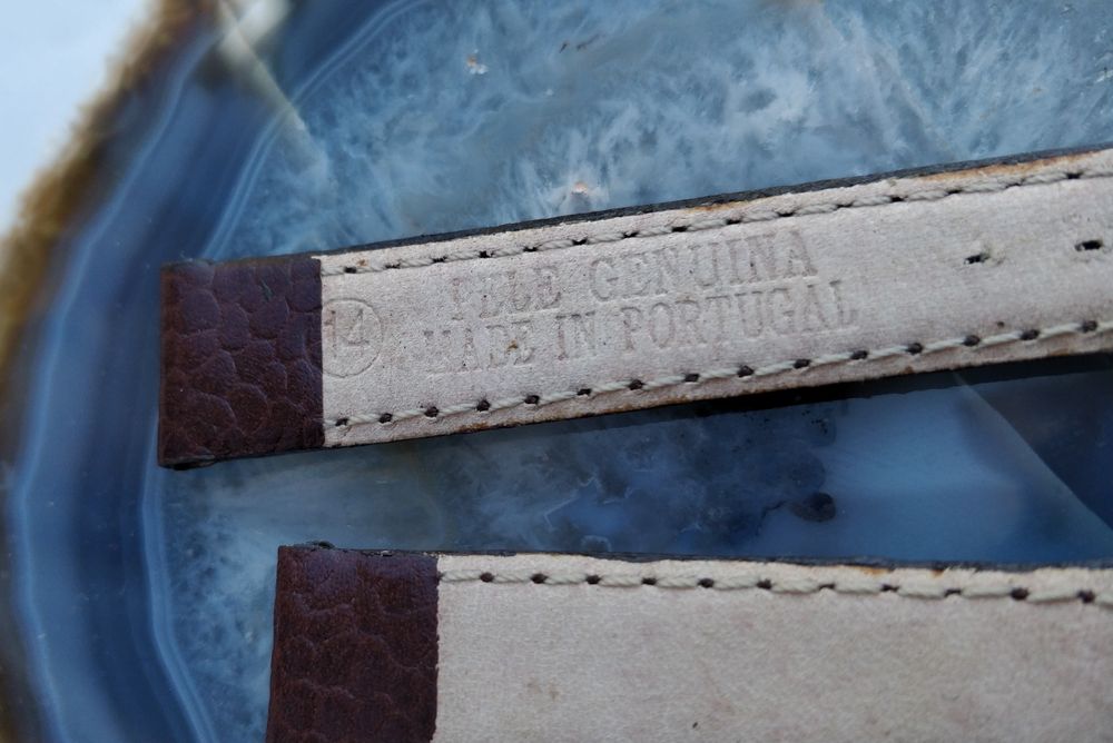 Bracelete 14mm em pele castanha, nova vintage