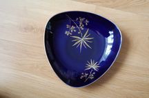 Ładna porcelanowa, patera kobaltowa Weimar, Hawai.