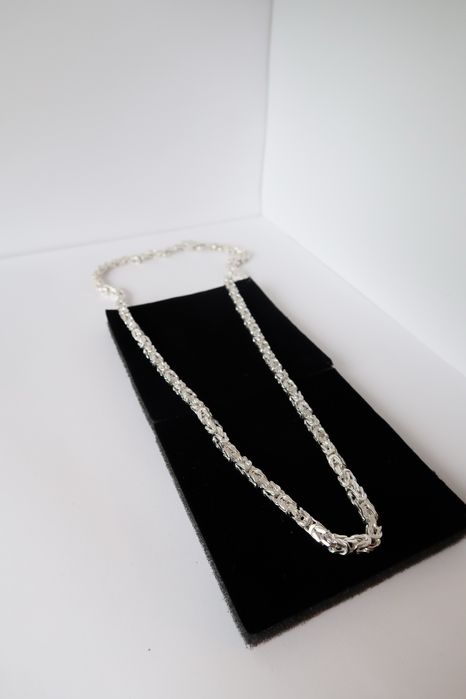 Srebrny Łańcuszek Splot Królewski 60 cm | Próba Srebra 925
