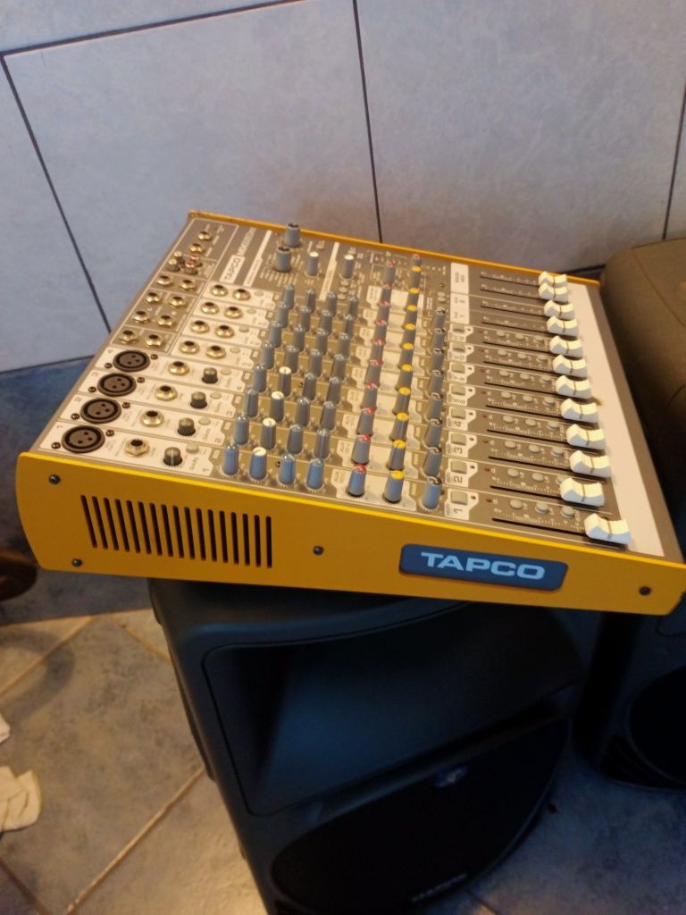 Kolumny aktywne MACKIE SRM 450 + Mixer TAPCO MIX 260 FX 12 kanałowy