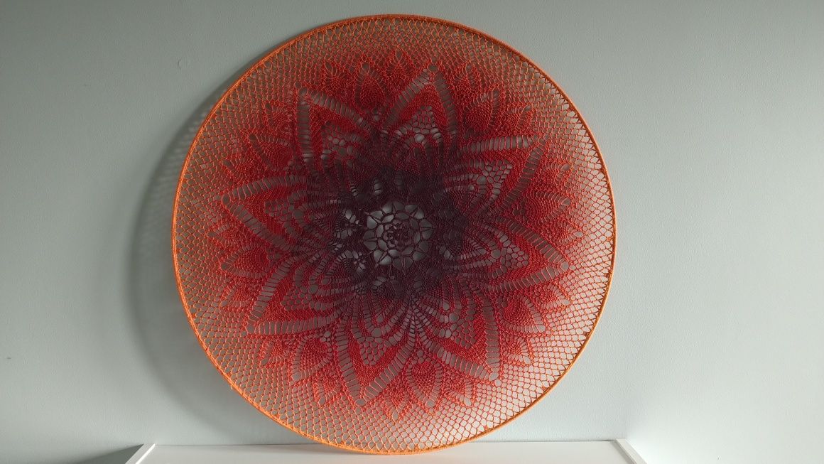 Łapacz snów, mandala 100cm ręcznie robiona na szydełku