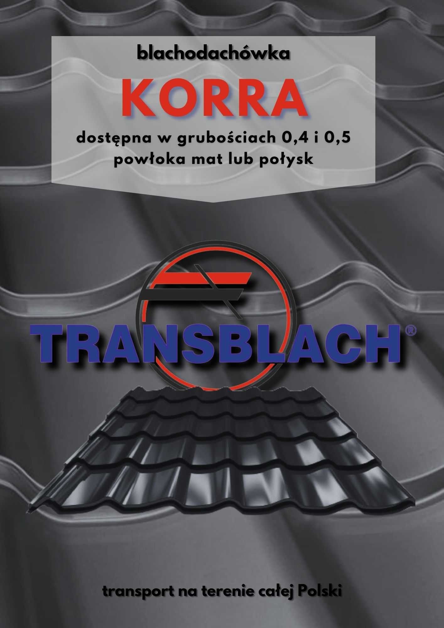 Blachodachówka Korra 0,5 9005 czarna transport od producenta