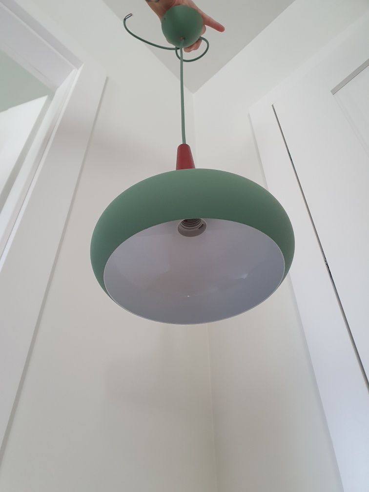 Stylowa lampa sufitowa oliwkowo-zielona
