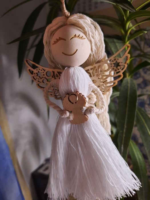 Zawieszka aniołek, handmade, na prezent, na choinkę