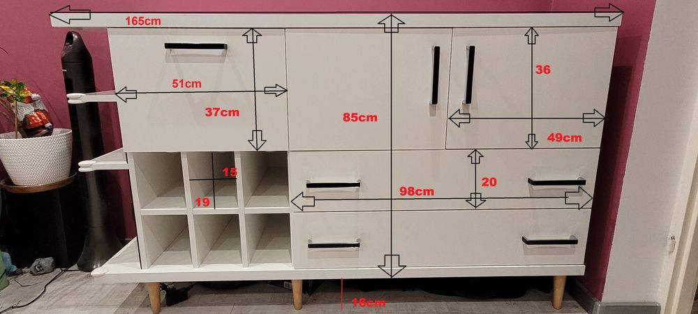 Komoda z szufladami barek