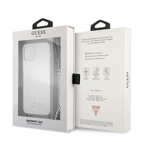 Guess Etui iPhone 12/12 Pro 6,1" Transparent 4G Silver Chain