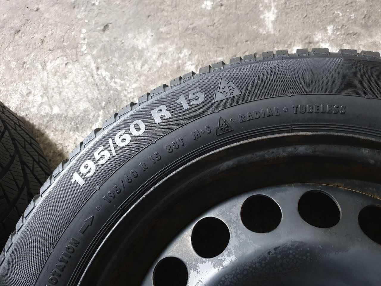 Cztery Opony zima 195/60R15 7,5mm Continental ContiWinterContact TS830