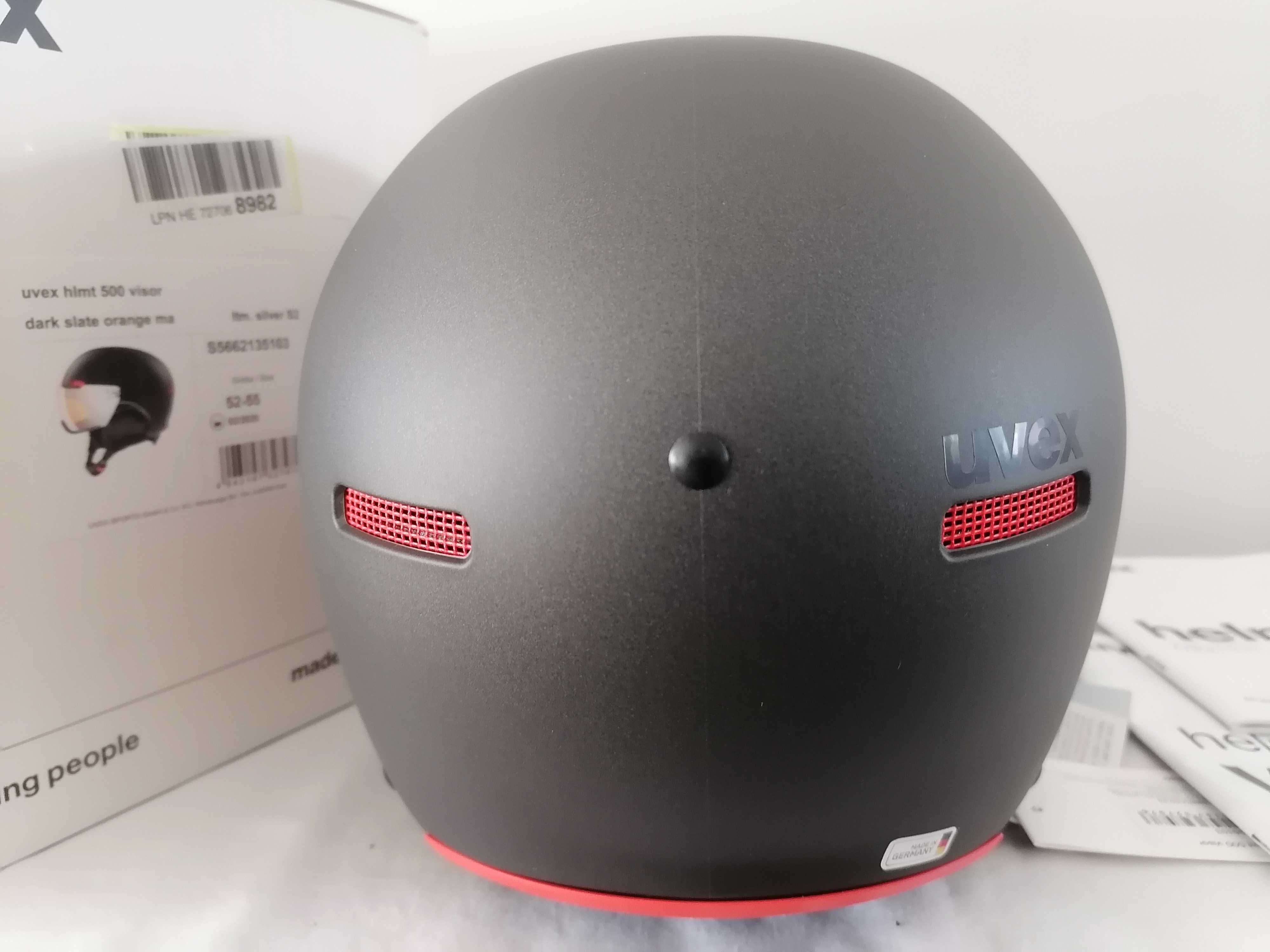Kask narciarski Uvex Hlmt 500 Visor Dark Slate Orange Mat S 52-55cm