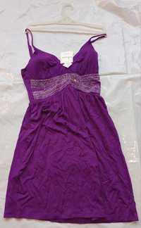 Sukienka Maddison Dress fiolet cekiny Rozm 36 Nowa!