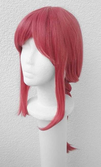 Makima Chainsaw Man peruka czerwona z warkoczem cosplay czerwony wig