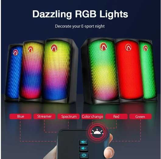 Nowe! Głośniki komputerowe LED RGB AirAux AA-GCR3