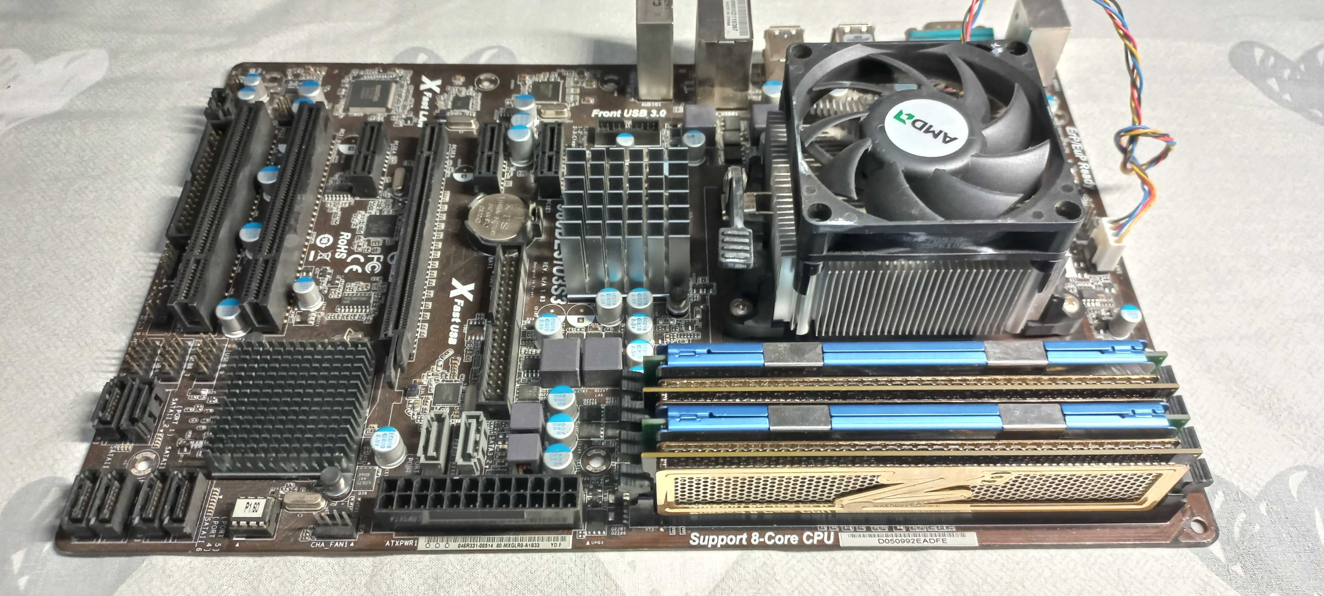 ASRock 980DE3 U3S3 + FX-4100 + 8гб ДДР3 + кулер
