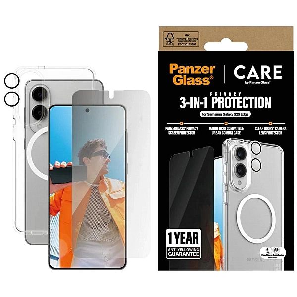 Zestaw ochronny CARE by PanzerGlass Flagship 3w1 Etui+Szkło Prywatyzuj