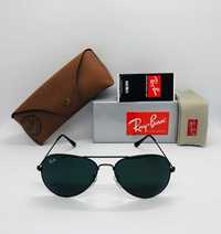 Солнцезащитные очки Ray Ban Aviator Large Metal 3025 Black 58мм стекло