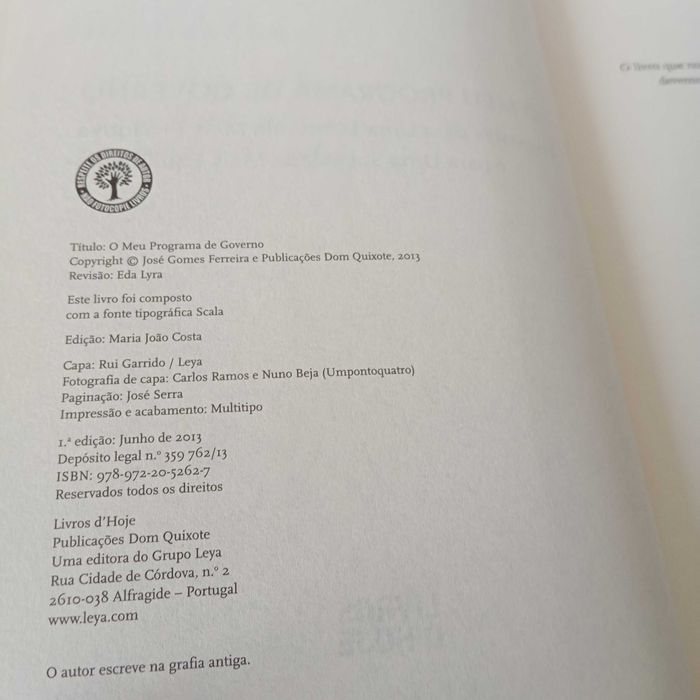 O Meu Programa de Governo; José Gomes Ferreira