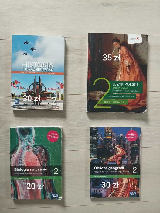 podręczniki do klasy 1,2 technikum /liceum