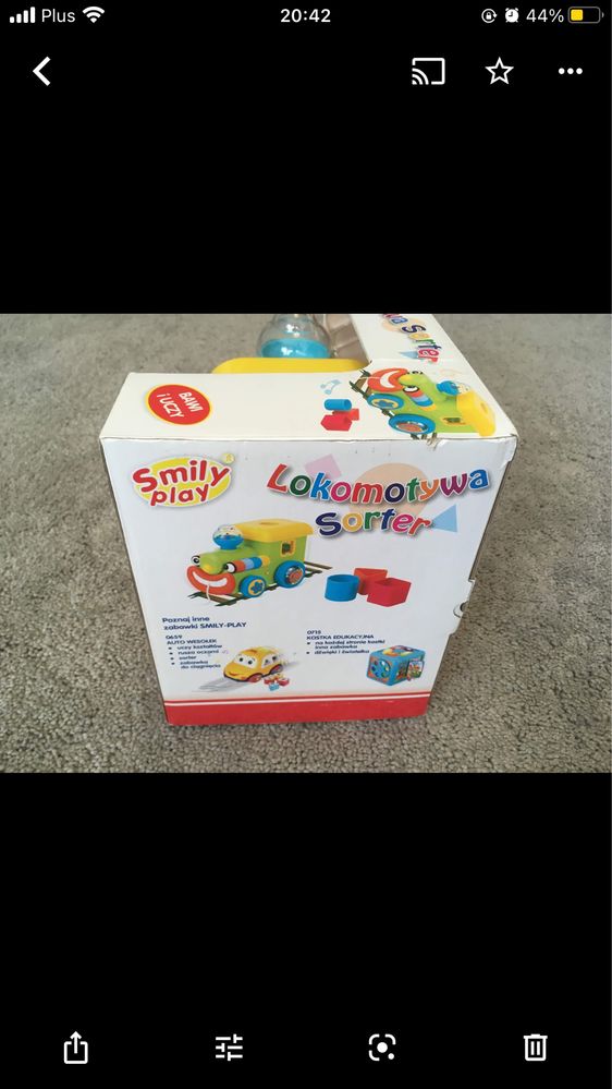 Lokomotywa sorter Smily Play 12 gra, interaktywna, jak Fisher Price