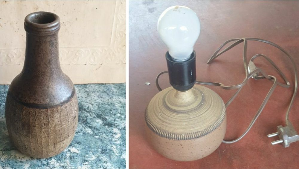 Klase Höganäs, Table Lamp, Glazed Stoneware, Sweden, 1950s