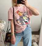 Bluzka Damska Tom & Jerry pudrowa pastelowa L