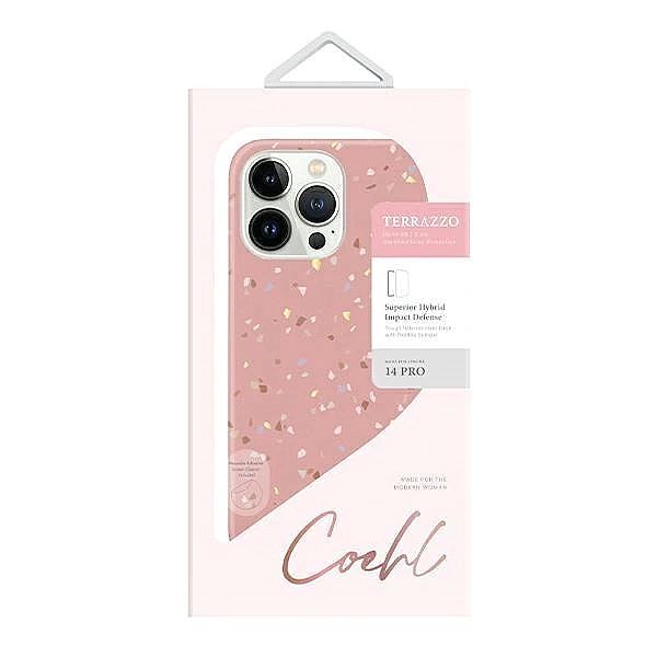 Etui UNIQ Coehl Terrazzo na iPhone 14 Pro - różowe