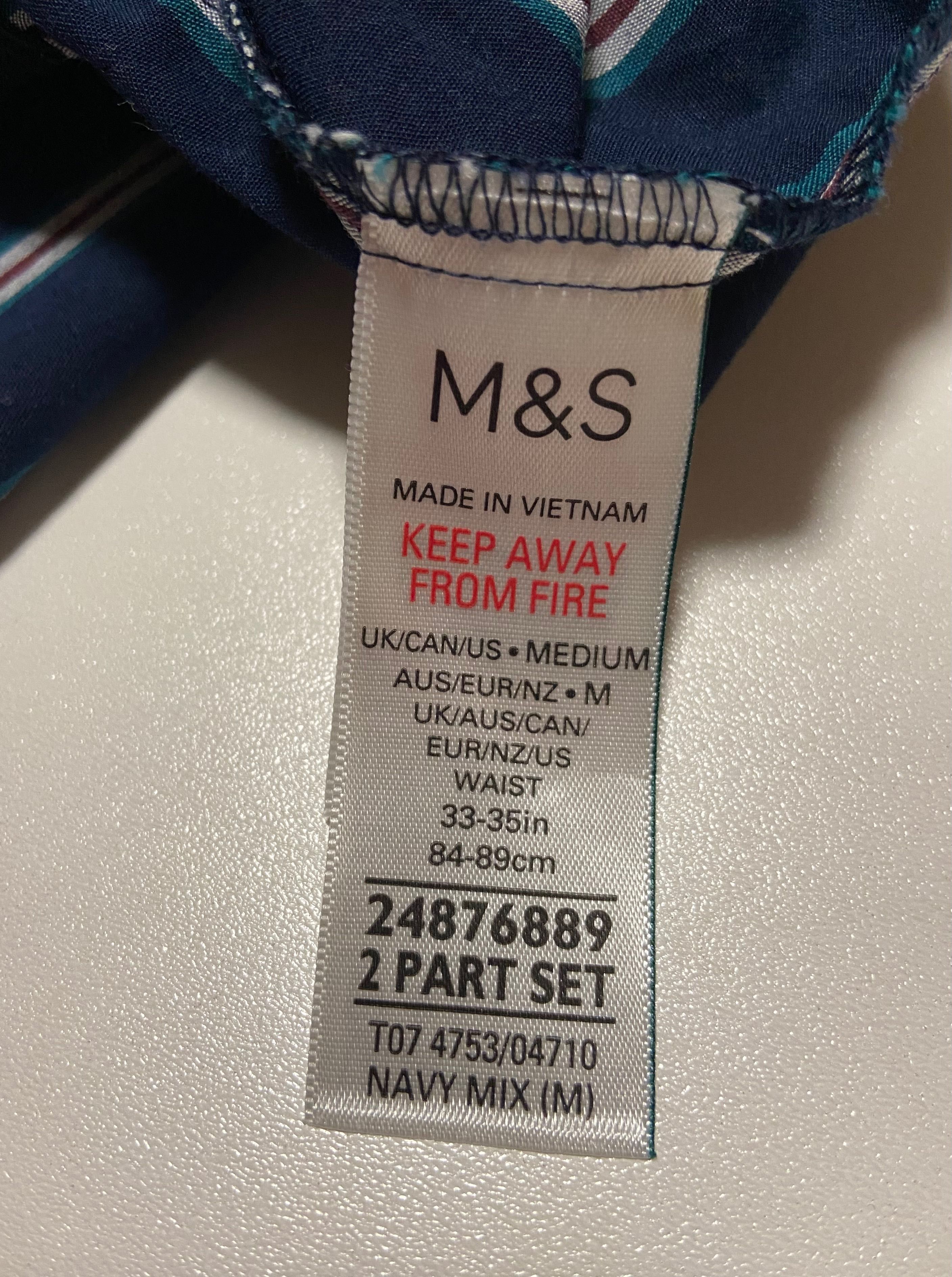 Marks & Spencer Пижамные Мужские полосатые штаны m M L l спенсер