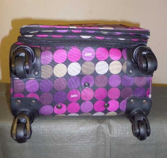 Чемодан тканевый разноцветный, 4 колеса, 50Х35Х22/26 см.