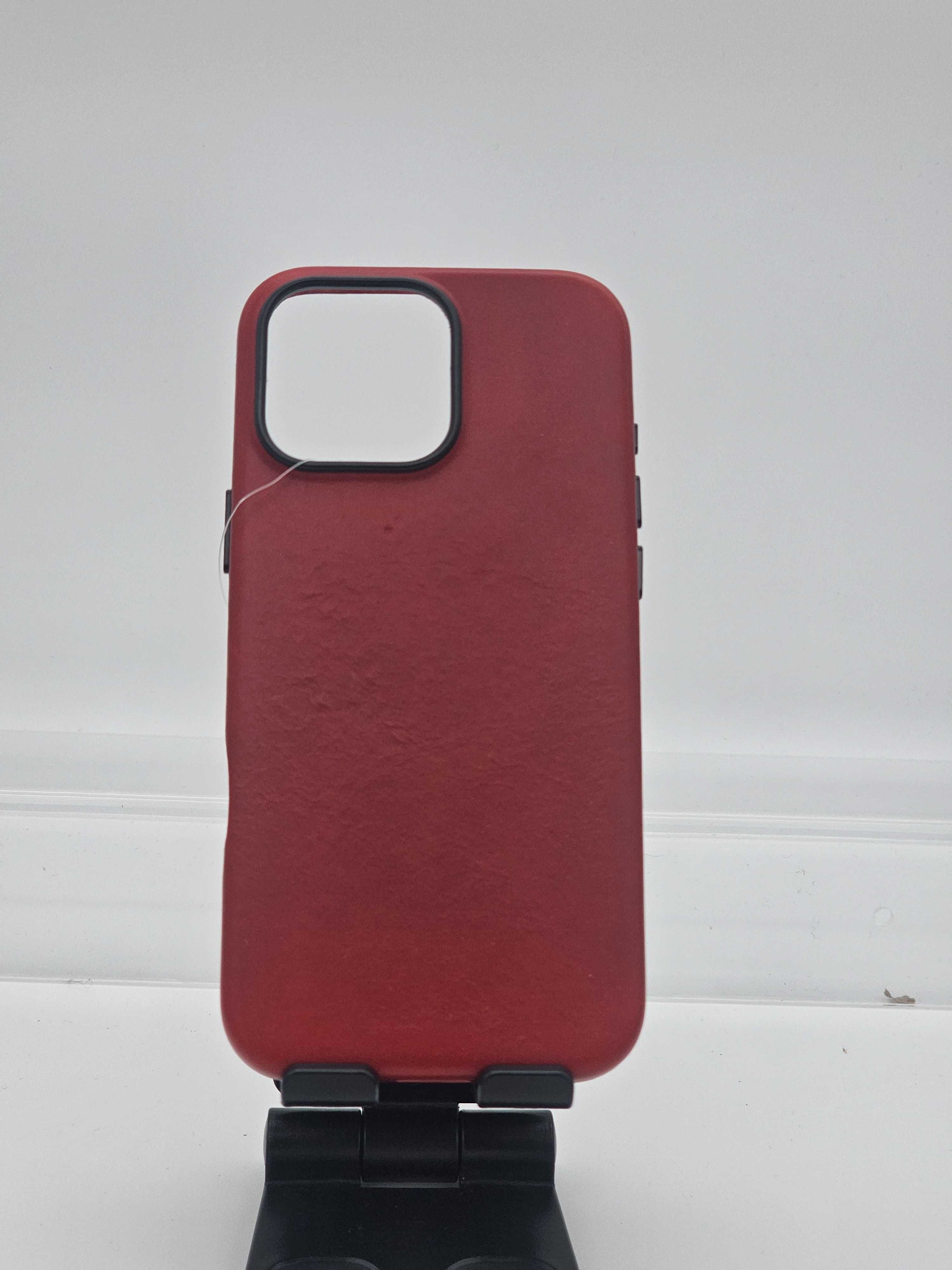 Capa d Couro p/ iPhone 16 Pro Max Vermelha com wireless Charging
