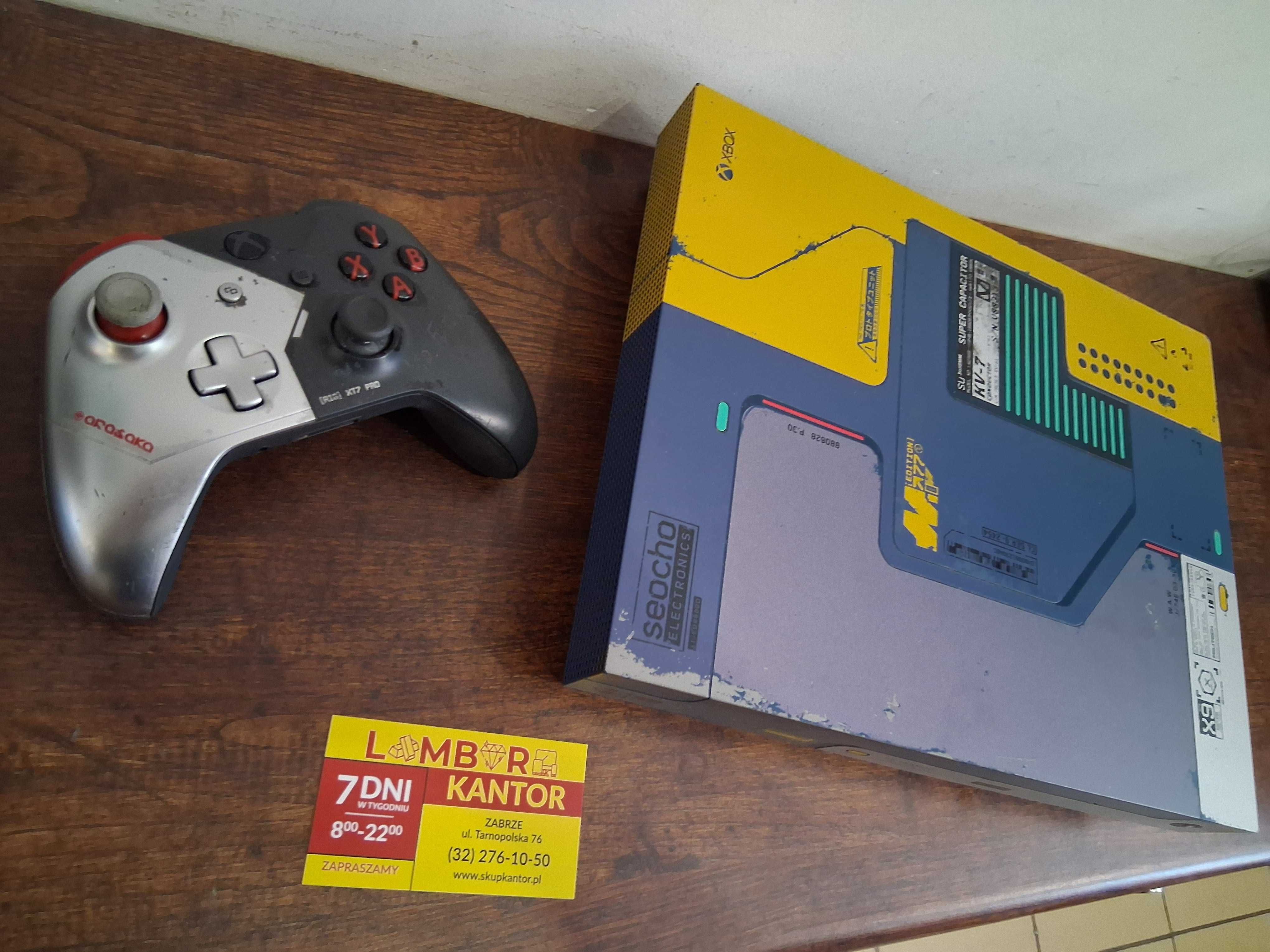 5498/23 Konsola XBOX ONE X Cyberpunk Limited Edition 1TB + pudełko.