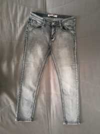 szare jeansy skinny męskie r. 34